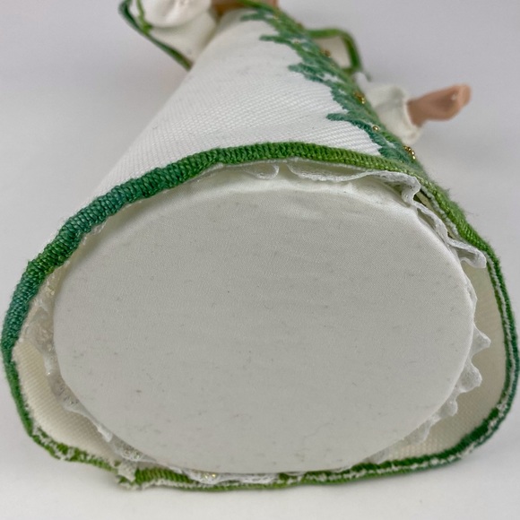 Vintage handmade angel decorative doll with hand embroidered gown, holiday decor - Picture 9 of 9